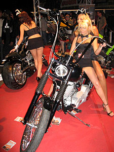 Hot girls from the Extasia 2007 in Zurich on motorbikes